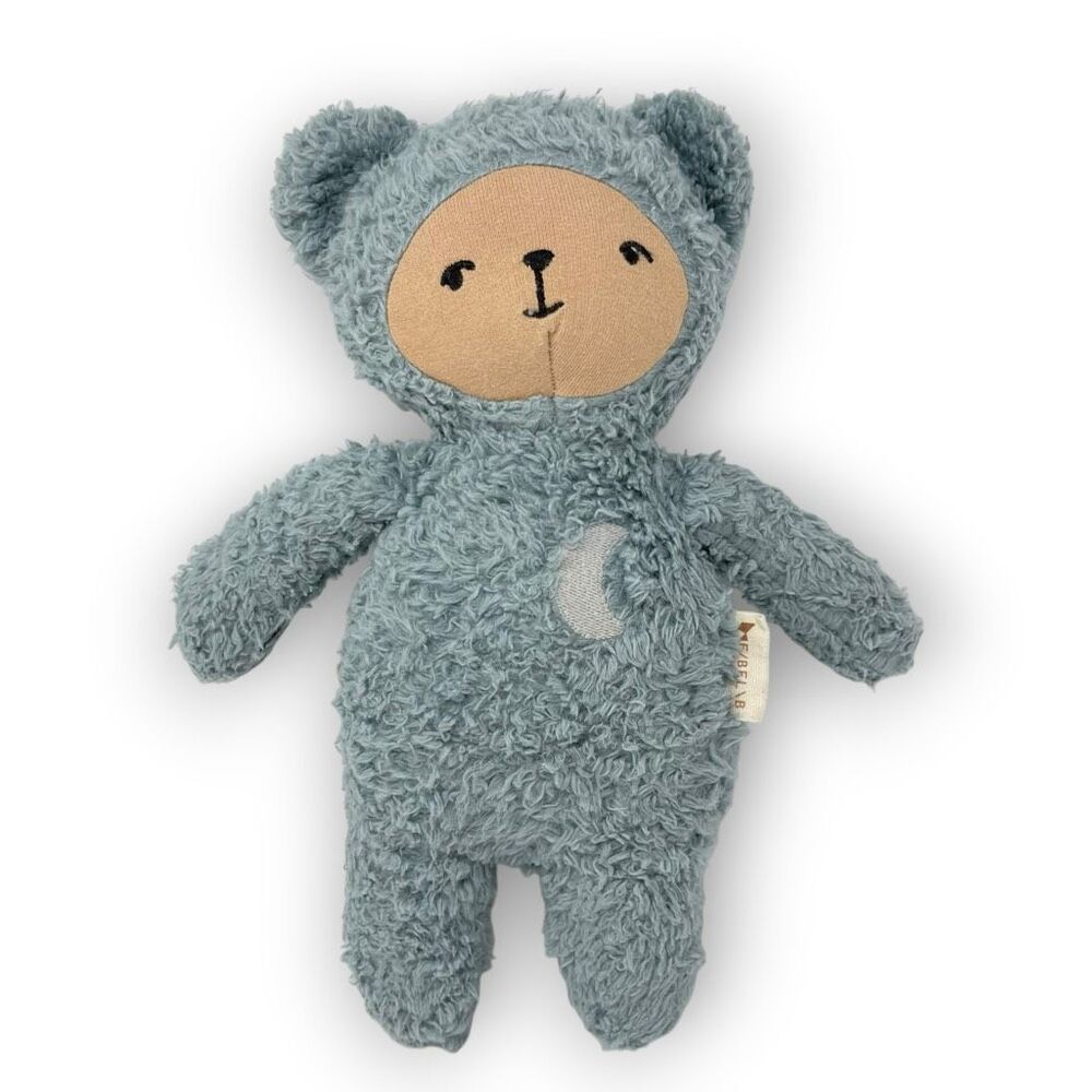 Fabelab Buddy Moon Bear Cottage Blue Plush Stuffed Animal Organic Cotton Fuzzy